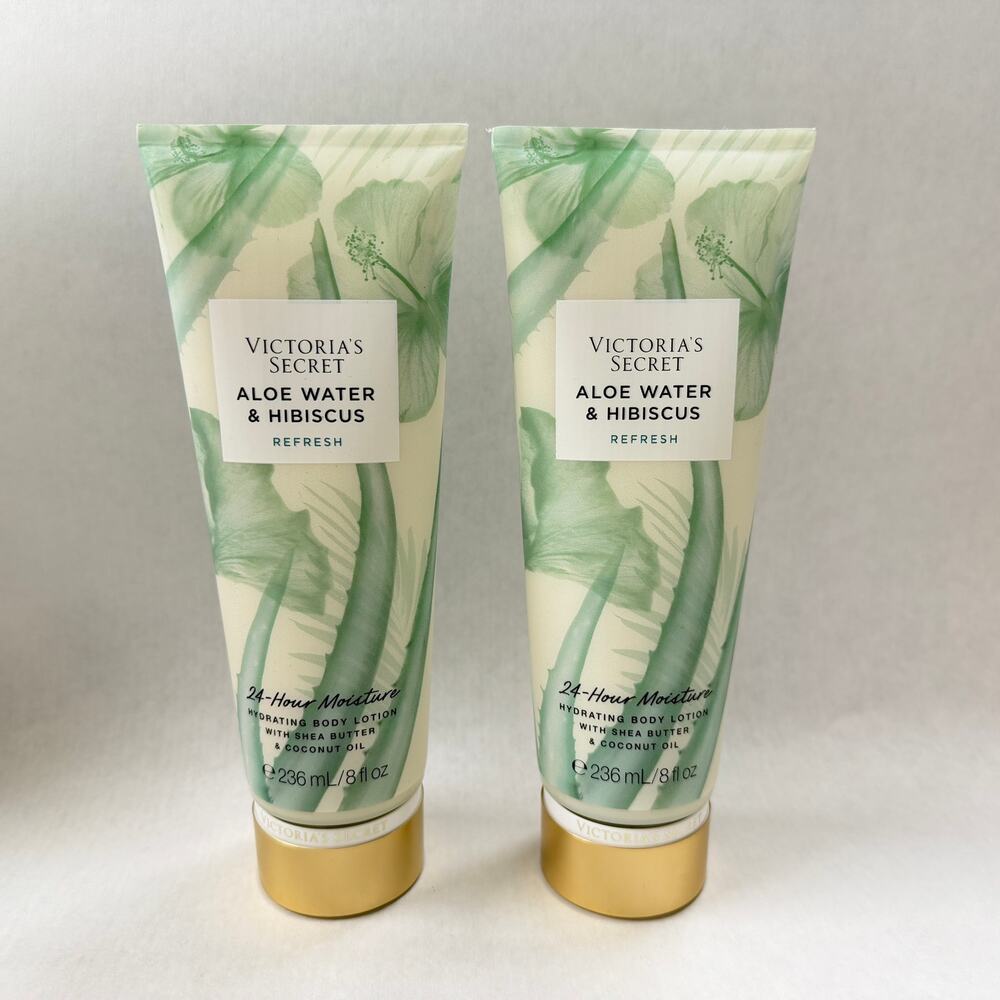 Victoria's Secret Aloe Water & Hibiscus Body Lotion 8 fl oz 2 Pack